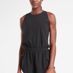 Athleta Run With It Black Sleeveless Romper